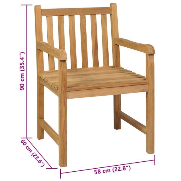 7-tlg. Garten-Essgruppe Massivholz Teak