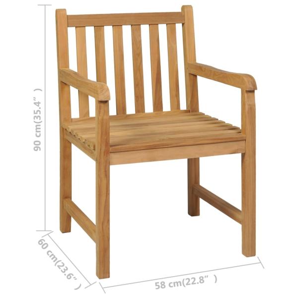 5-tlg. Garten-Essgruppe Teak Massivholz