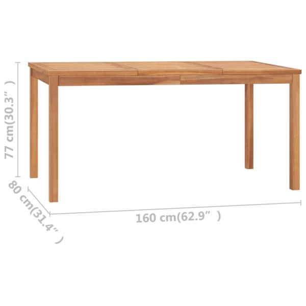 5-tlg. Garten-Essgruppe Teak Massivholz