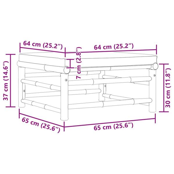 Garten-Fußhocker mit Dunkelgrauem Kissen Bambus 