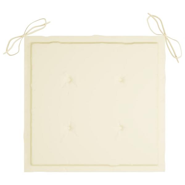 ARDEBO.de - Gartenstuhl-Kissen 2 Stk. Creme 40x40x3 cm Oxford-Gewebe