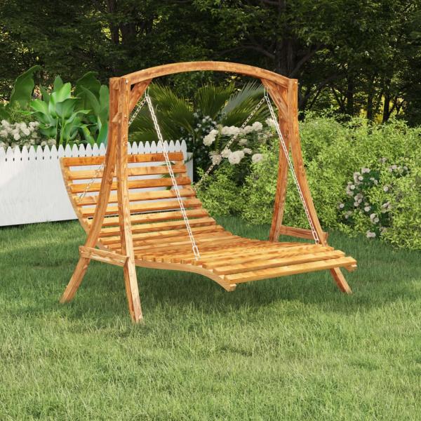 ARDEBO.de - Bett-Schaukel Bugholz Massiv mit Teak-Finish 115x147x46 cm