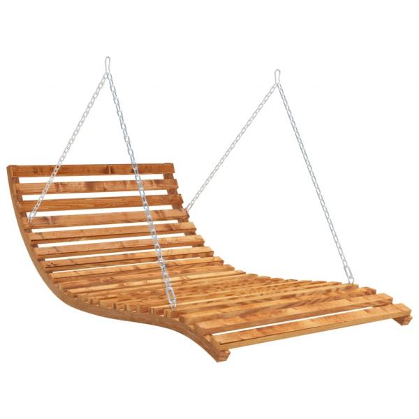 Bett-Schaukel Bugholz Massiv mit Teak-Finish 115x147x46 cm