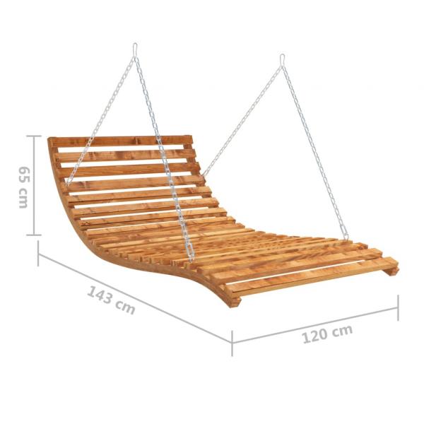 Bett-Schaukel Bugholz Massiv mit Teak-Finish 115x147x46 cm