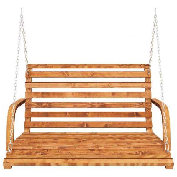 Schaukelbank Bugholz Massiv mit Teak-Finish 126x63x92 cm