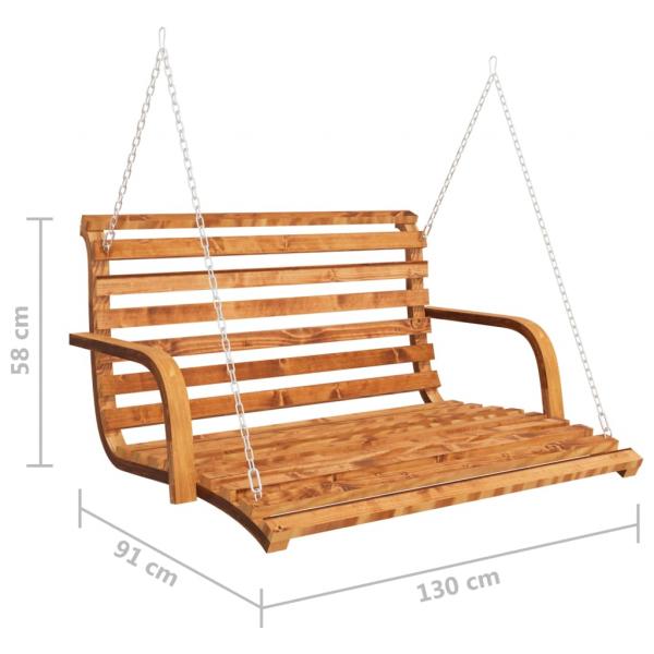 Schaukelbank Bugholz Massiv mit Teak-Finish 126x63x92 cm