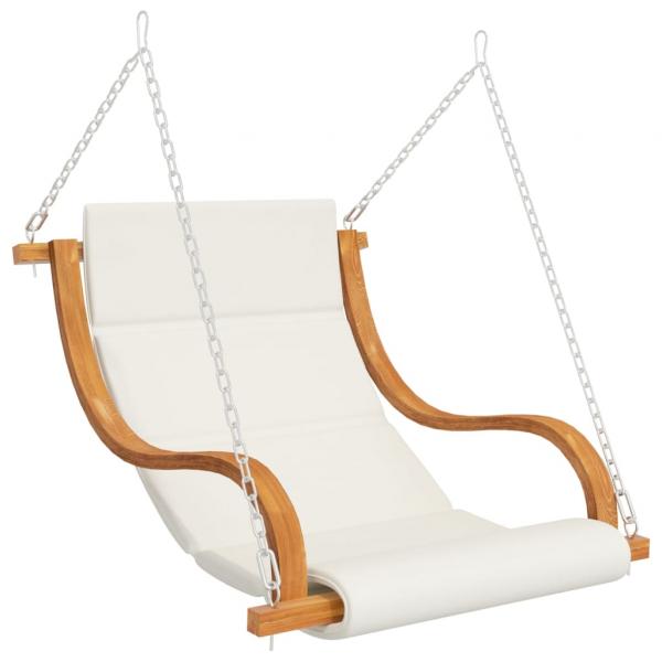 Hängeliege mit Kissen Creme Bugholz mit Teak-Finish