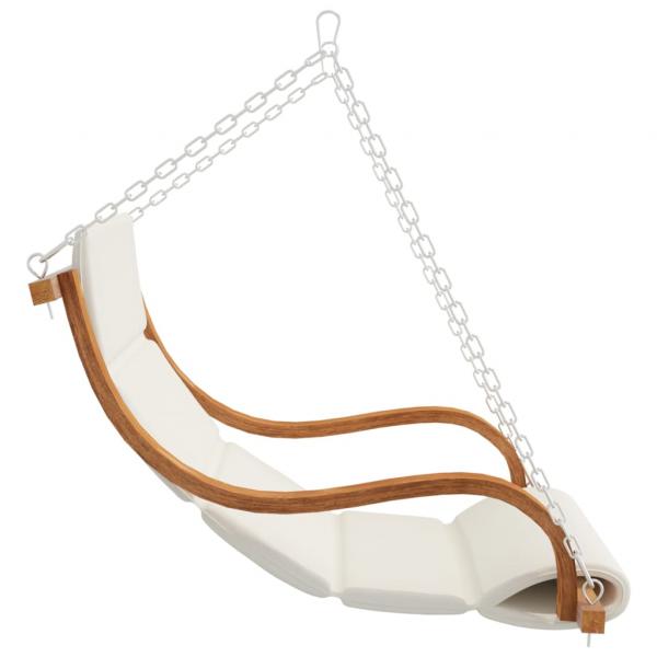 Hängeliege mit Kissen Creme Bugholz mit Teak-Finish