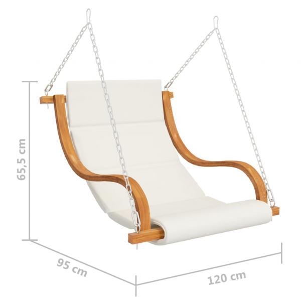Hängeliege mit Kissen Creme Bugholz mit Teak-Finish