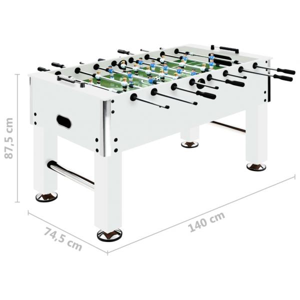 Kickertisch Stahl 60 kg 140x74,5x87,5 cm Weiß