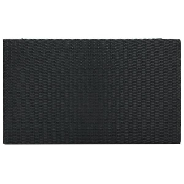 7-tlg. Gartenbar-Set mit Kissen Poly Rattan Schwarz