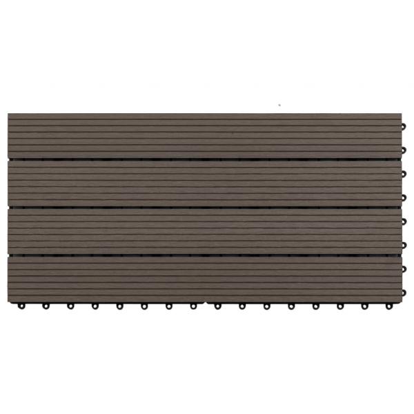 Terrassenfliesen 6 Stk. WPC 60x30 cm 1,08 m² Dunkelbraun  
