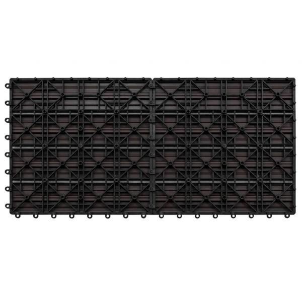 Terrassenfliesen 6 Stk. WPC 60x30 cm 1,08 m² Dunkelbraun  