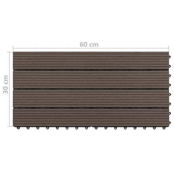 Terrassenfliesen 6 Stk. WPC 60x30 cm 1,08 m² Dunkelbraun  