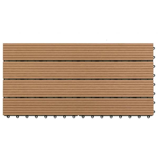 Terrassenfliesen 6 Stk. WPC 60x30 cm 1,08 m² Braun