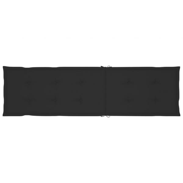 Liegestuhl-Auflage Schwarz (75+105)x50x4 cm