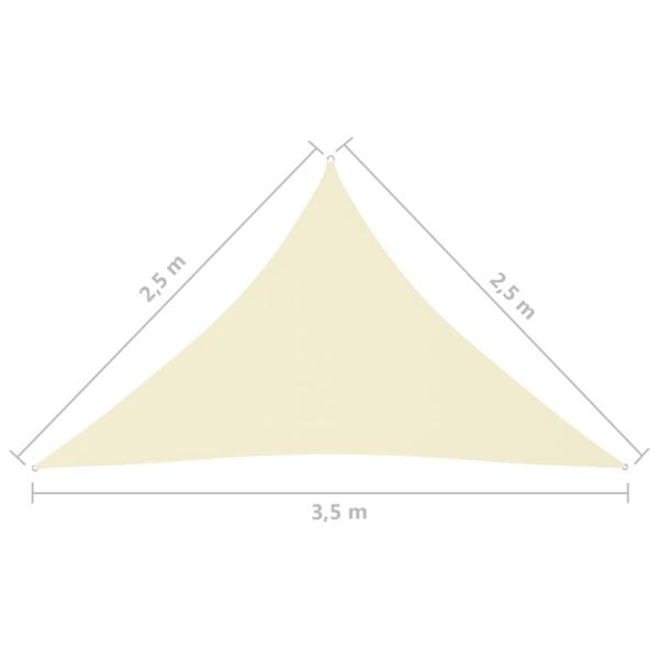 Sonnensegel Oxford-Gewebe Dreieckig 2,5x2,5x3,5 m Creme
