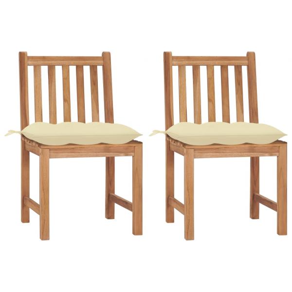 ARDEBO.de - Gartenstühle 2 Stk. mit Kissen Massivholz Teak