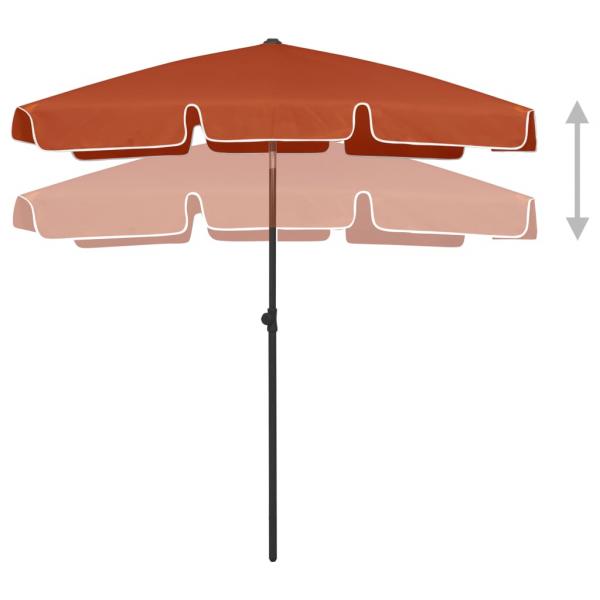Strandschirm Terracotta-Rot 180x120 cm