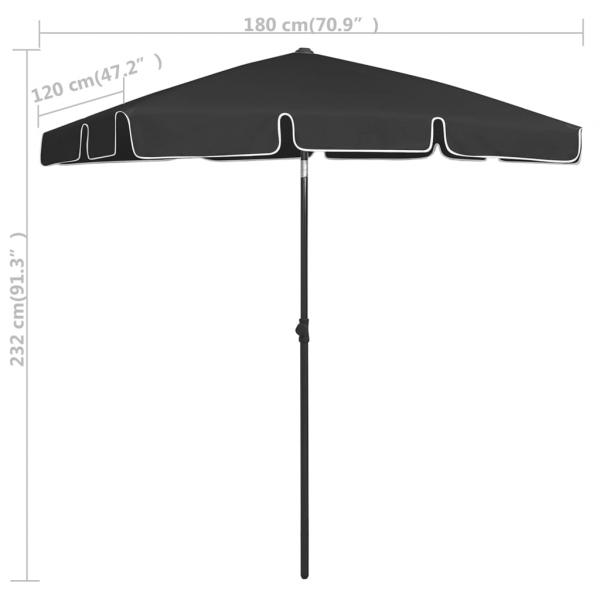 Strandschirm Schwarz 180x120 cm