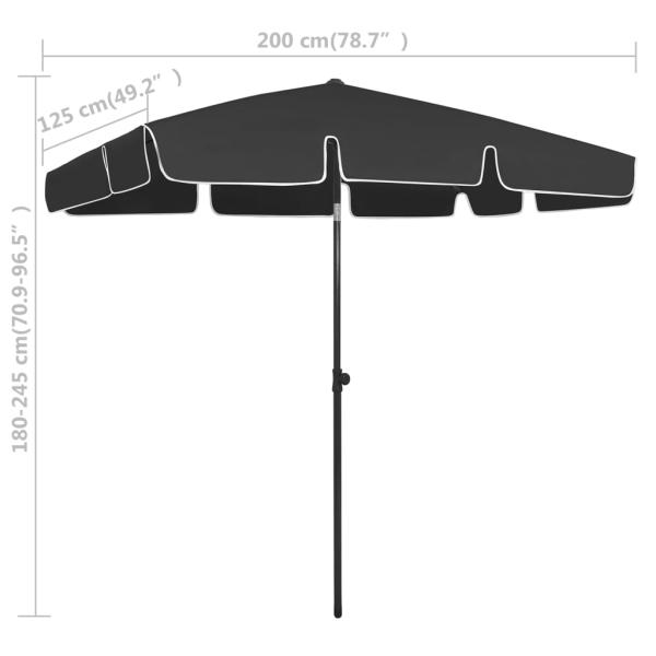 Strandschirm Schwarz 200x125 cm