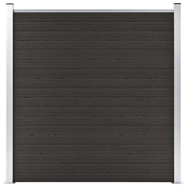 Zaunelement WPC 180x186 cm Schwarz