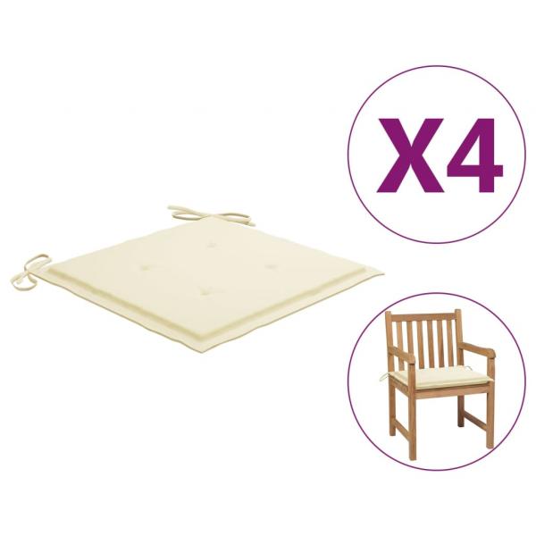 Gartenstuhl-Kissen 4 Stk. Creme 50x50x3 cm Oxford-Gewebe