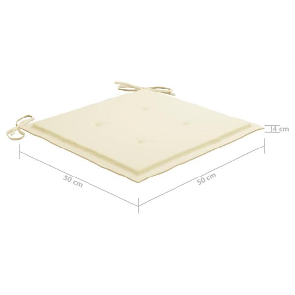 Gartenstuhl-Kissen 4 Stk. Creme 50x50x3 cm Oxford-Gewebe