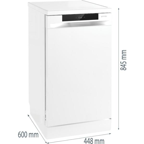 Gorenje GS541D10W Standgeschirrspüler, 45 cm breit, 11 Maßgedecke, Startzeitvorwahl, Klick-Klack-System, weiß