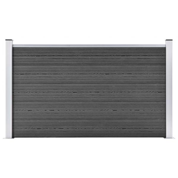 ARDEBO.de - Zaunelement WPC 180x105 cm Schwarz