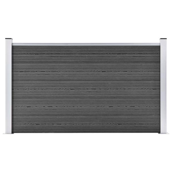 Zaunelement WPC 180x105 cm Schwarz