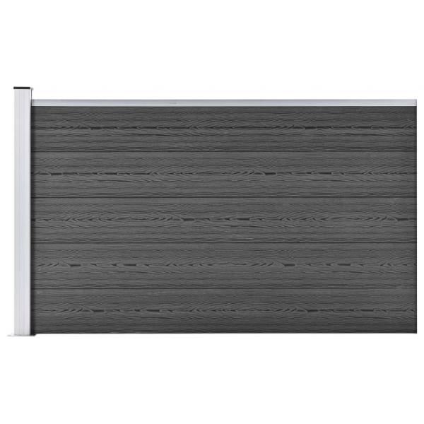 ARDEBO.de - Zaunelement WPC 175x105 cm Schwarz