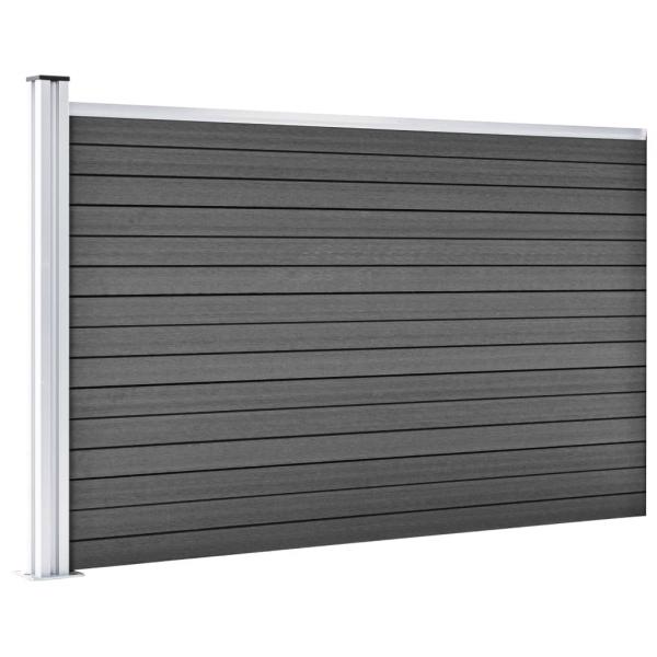 Zaunelement WPC 175x105 cm Schwarz