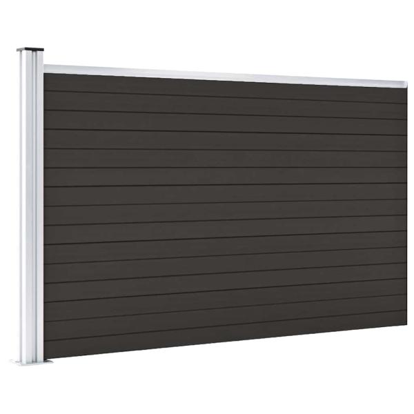 Zaunelement WPC 175x105 cm Schwarz