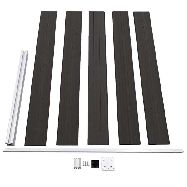 Zaunelement WPC 175x105 cm Schwarz
