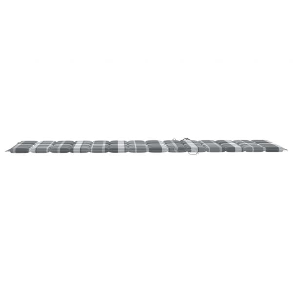Sonnenliegen-Auflage Grau Karomuster 200x60x3 cm Oxford-Gewebe
