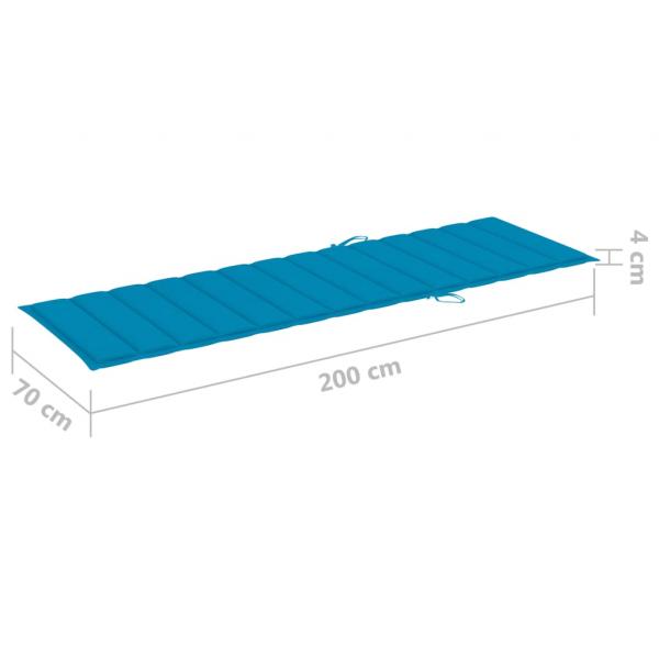 Sonnenliegen-Auflage Blau 200x70x3 cm Oxford-Gewebe