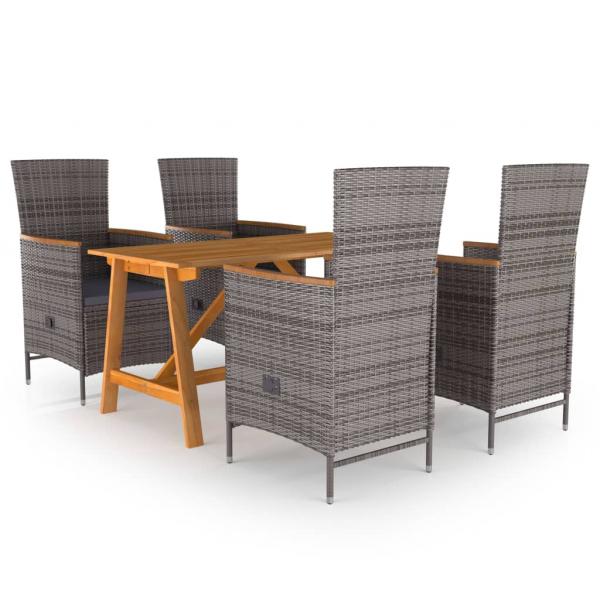 ARDEBO.de - 5-tlg. Garten-Essgruppe Grau