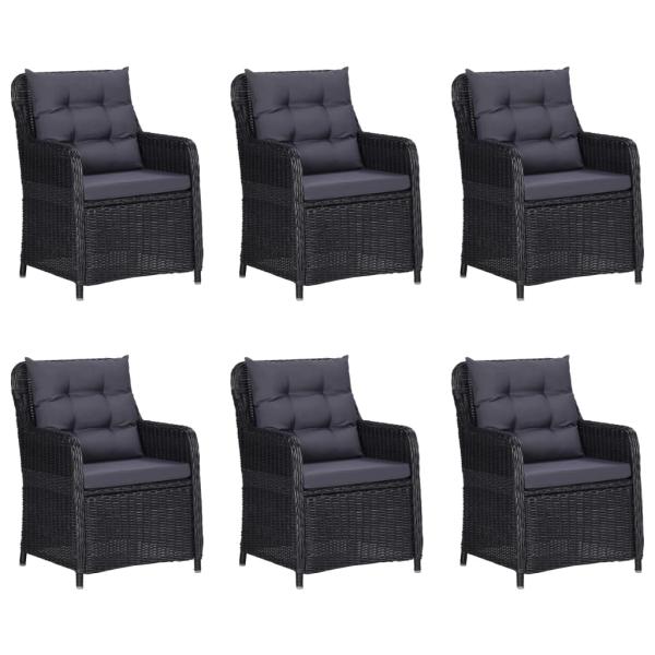 7-tlg. Garten-Essgruppe Schwarz