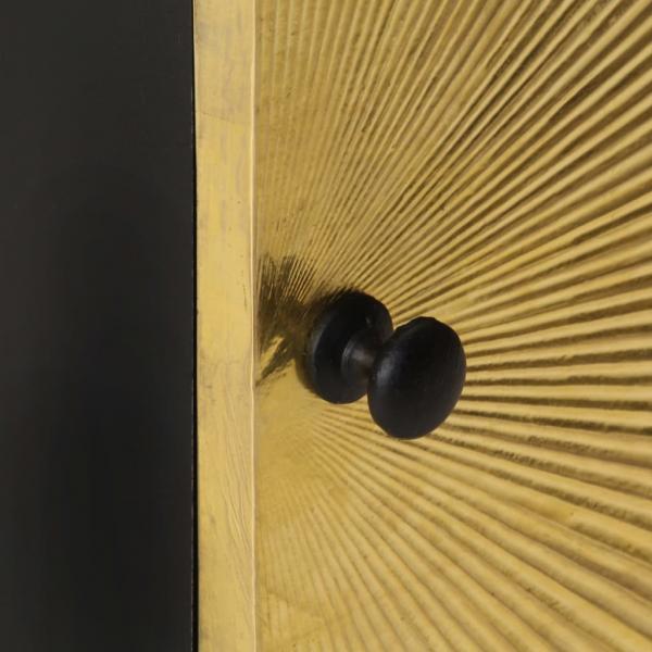 Nachttisch mit Messing-Front 40x30x50 cm Massivholz Mango