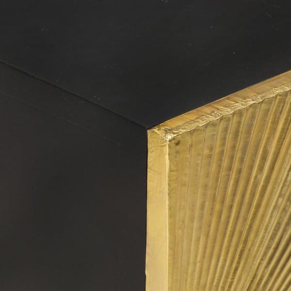 Nachttisch mit Messing-Front 40x30x50 cm Massivholz Mango