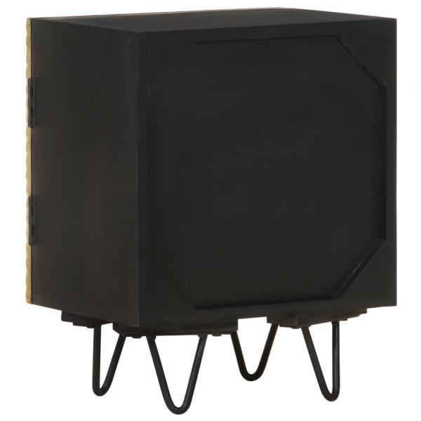 Nachttisch mit Messing-Front 40x30x50 cm Massivholz Mango