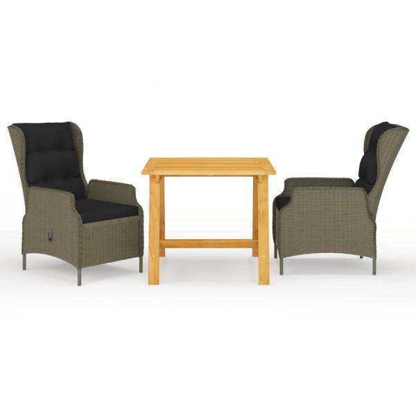 ARDEBO.de - 3-tlg. Garten-Essgruppe Braun