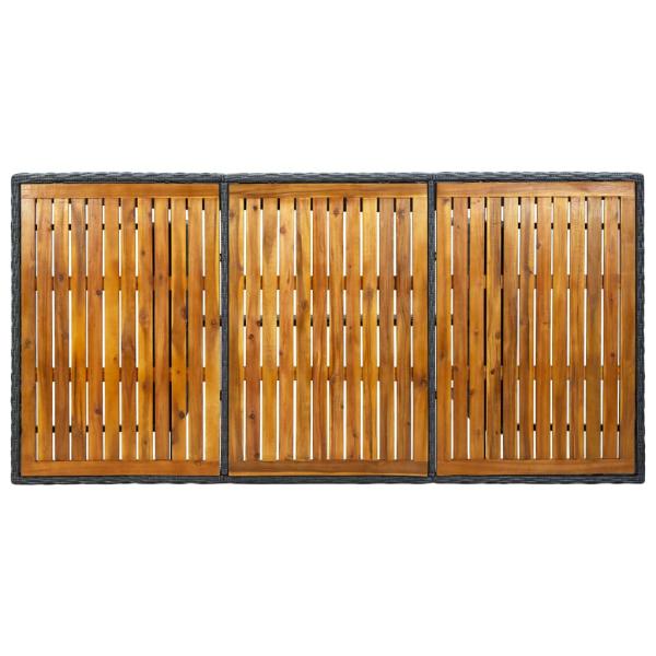 9-tlg. Garten-Essgruppe mit Auflagen Poly Rattan Dunkelgrau