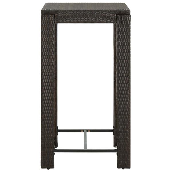 3-tlg. Garten-Bar-Set mit Armlehnen Poly Rattan Braun