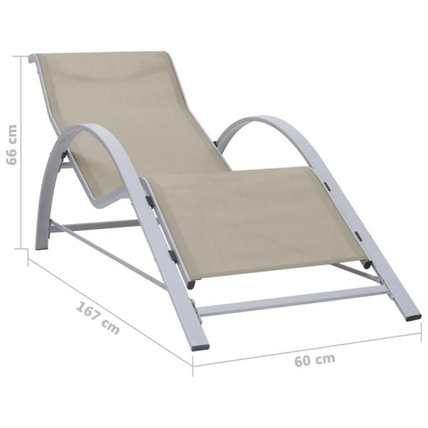 Sonnenliege Textilene und Aluminium Creme