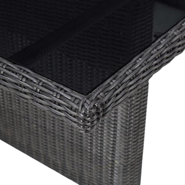11-tlg. Garten-Essgruppe Poly Rattan Schwarz