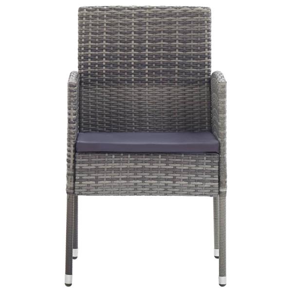 ARDEBO.de - 5-tlg. Garten-Essgruppe Poly Rattan Anthrazit und Grau