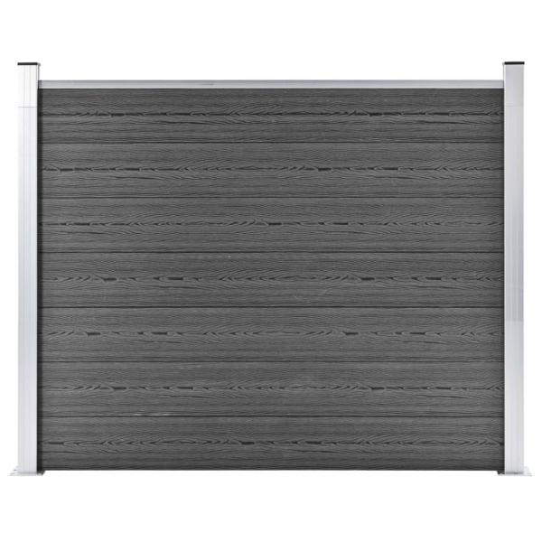 ARDEBO.de - Zaunelement WPC 180x146 cm Schwarz
