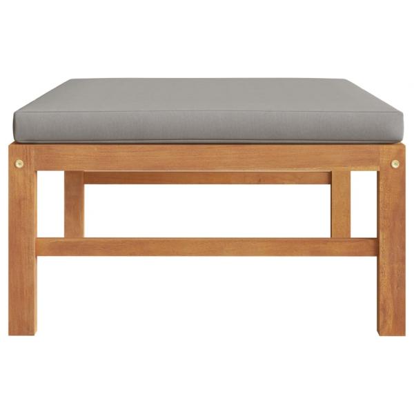 ARDEBO.de - Fußhocker mit Dunkelgrauer Auflage Massivholz Teak